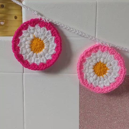 Wall Decorations -Handmade Flower Wall Art Garland Decor, Crochet Gifts for Living room decoration, Unique Handcrafted gift for all occasion