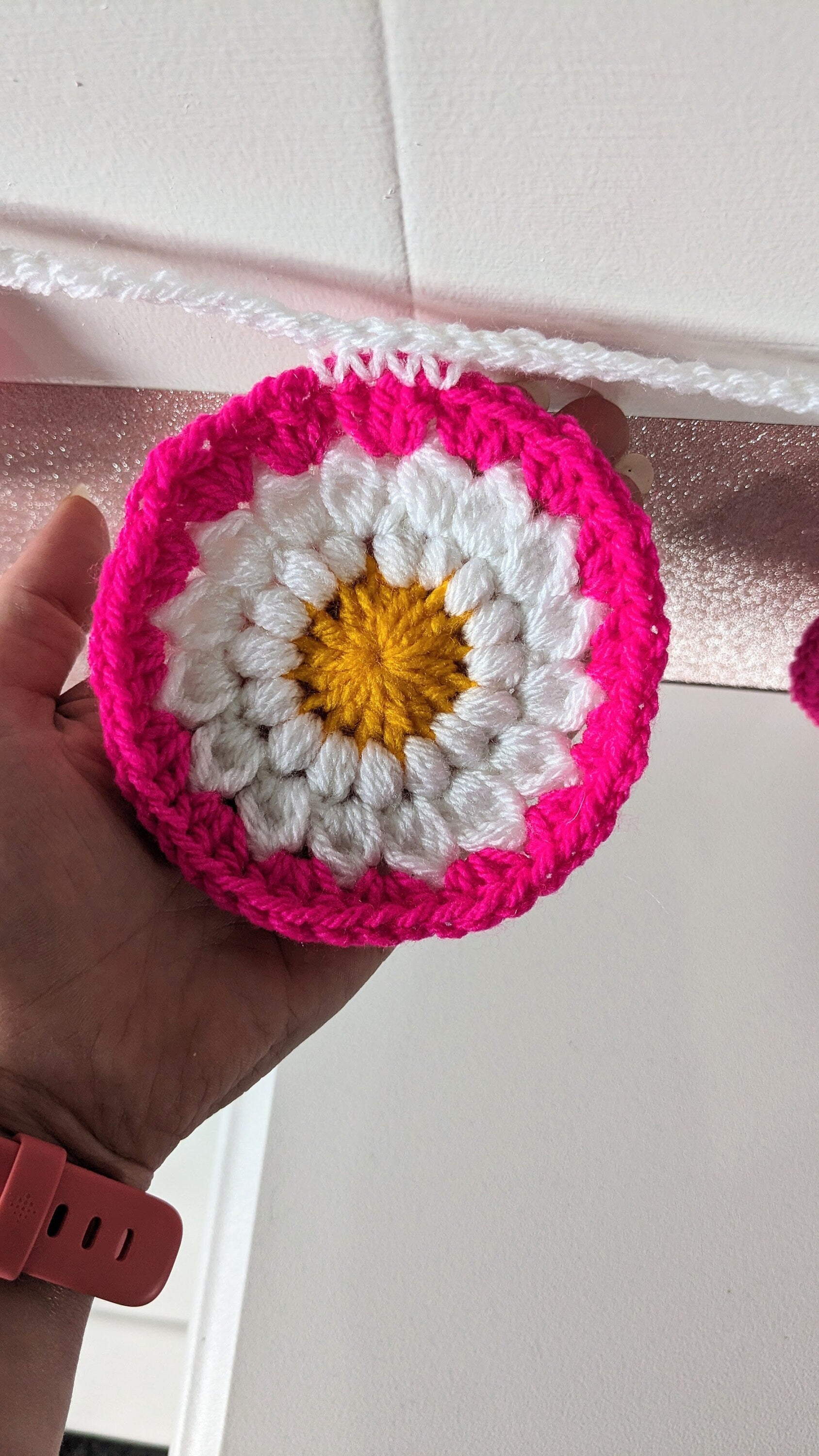 Wall Decorations -Handmade Flower Wall Art Garland Decor, Crochet Gifts for Living room decoration, Unique Handcrafted gift for all occasion