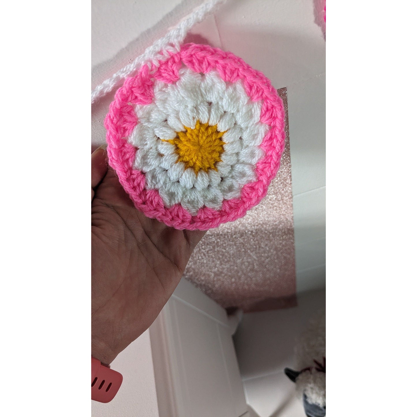 Wall Decorations -Handmade Flower Wall Art Garland Decor, Crochet Gifts for Living room decoration, Unique Handcrafted gift for all occasion