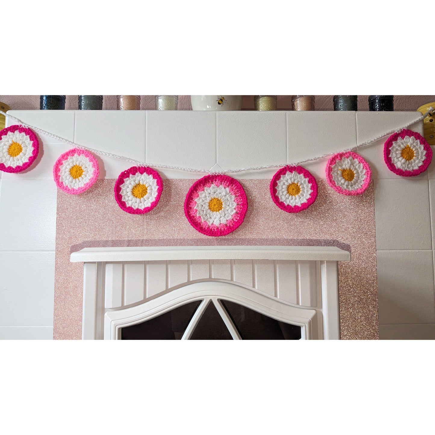 Wall Decorations -Handmade Flower Wall Art Garland Decor, Crochet Gifts for Living room decoration, Unique Handcrafted gift for all occasion