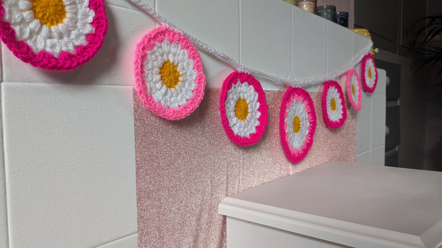 Wall Decorations -Handmade Flower Wall Art Garland Decor, Crochet Gifts for Living room decoration, Unique Handcrafted gift for all occasion